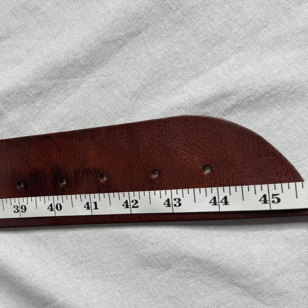 Chicos Brown Leather Boho Leaf Layered Wide Waist Belt Womens Large
